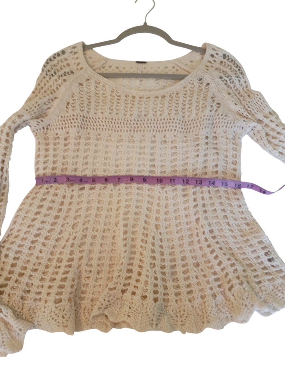 Free People Knit Cream Top Size Medium - Picture 5 of 5